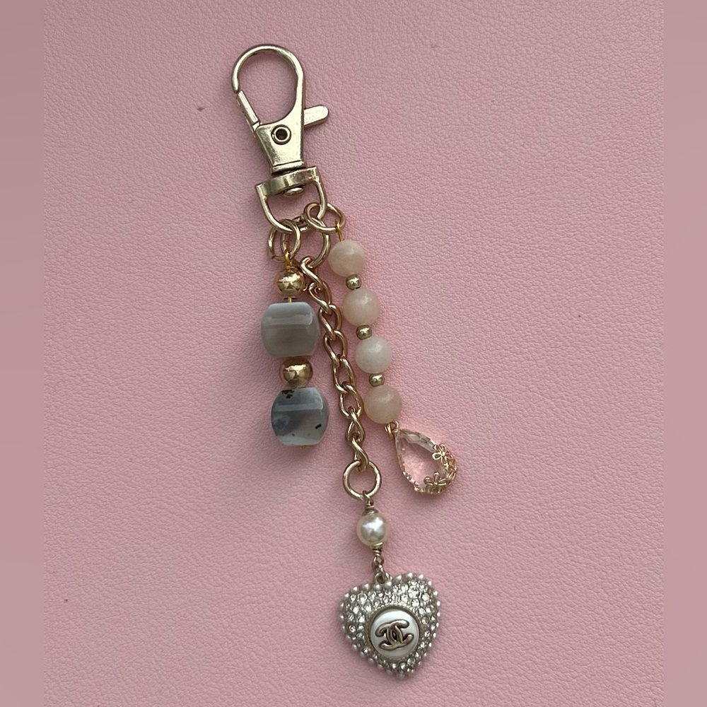 Elegant Gold and Pink Key Holder
